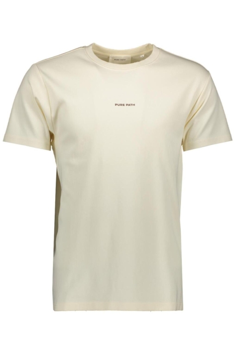 Pure Path ecru heren t-shirt | Vooraanzicht