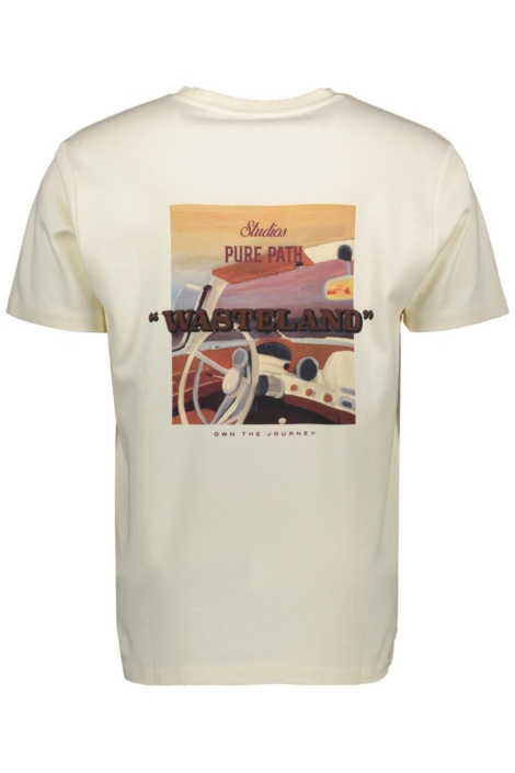 Pure Path ecru heren t-shirt | Achteraanzicht