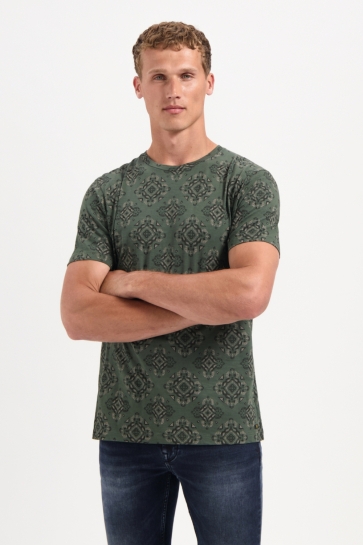 NO-EXCESS T-shirt T SHIRT MET PRINT 29350709 052 DARK GREEN