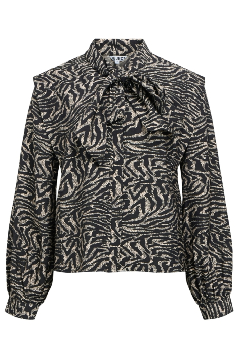 Object zwarte dames blouse | Vooraanzicht