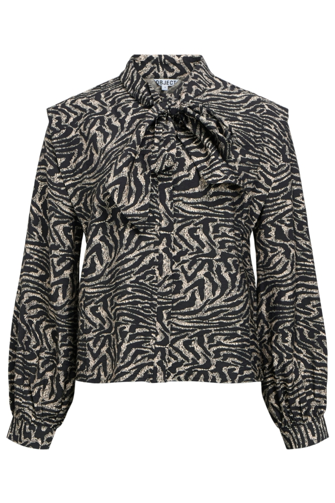 Object zwarte dames blouse | Vooraanzicht