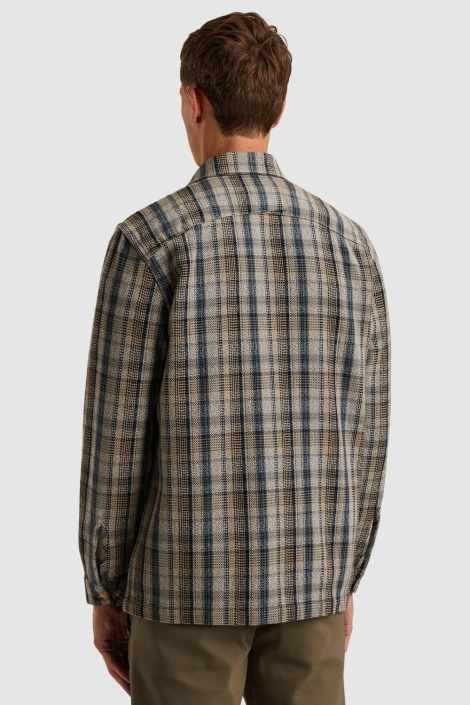 Cast Iron blauwe heren overhemd | Model achteraanzicht