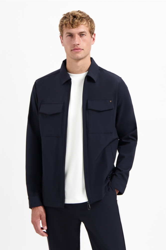 NO-EXCESS blauwe heren overhemd | Model vooraanzicht