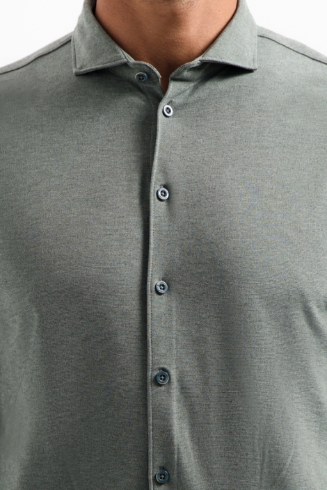 NO-EXCESS groene heren overhemd | Close up