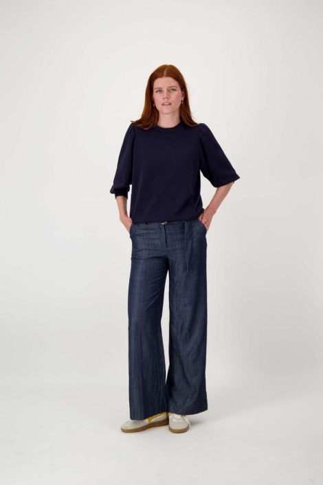 Zusss blauwe dames t-shirt | Model