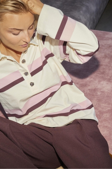 SisterS point T-shirt VEBBY LS 19143 STRIPE