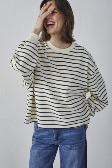SisterS point Trui ELISO LS 18525 CREAM/ BLACK