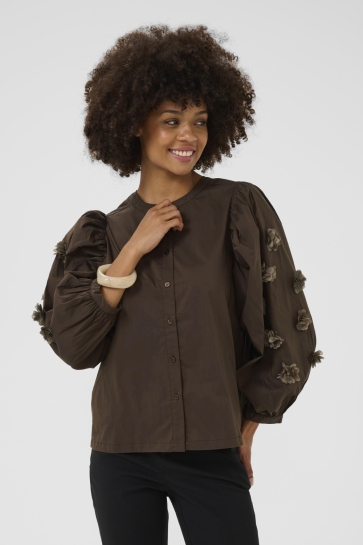 Culture CUELNA ANTOINETT SHIRT 50112299 190915 COFFEE BEAN