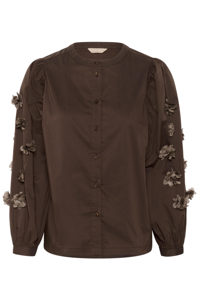Culture bruine dames blouse | Vooraanzicht