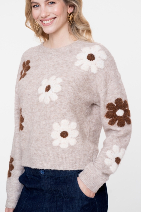 Geisha beige dames trui | Close up