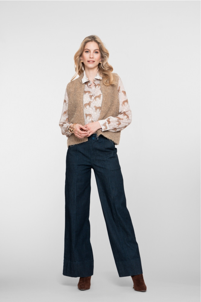 Geisha beige dames gilet | Model
