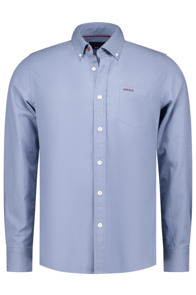 NZA blauwe heren overhemd | Vooraanzicht