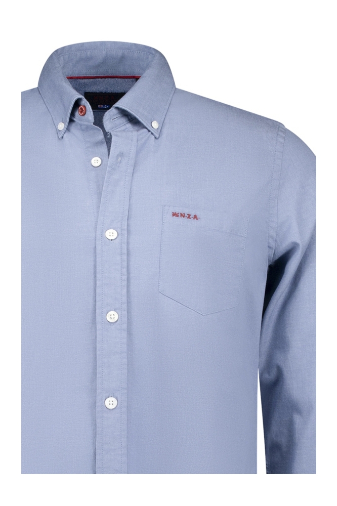 NZA blauwe heren overhemd | Close up