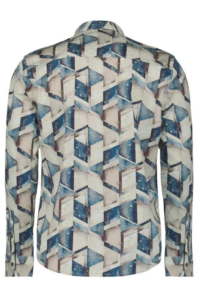 NO-EXCESS blauwe heren overhemd | Achteraanzicht