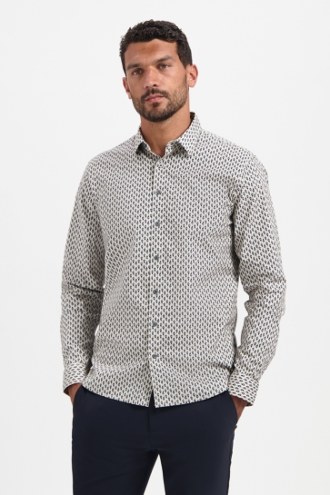 NO-EXCESS BEDRUKT STETCHSHIRT 29430922 010 WHITE