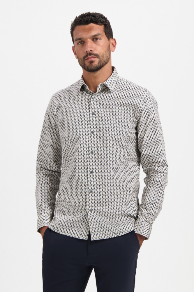 NO-EXCESS witte heren overhemd | Model vooraanzicht