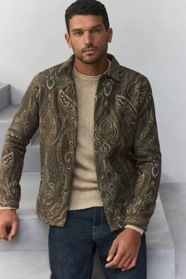 NO-EXCESS Jas HEAVY OVERSHIRT IN JACQUARD PATROON 29530905 040 BROWN