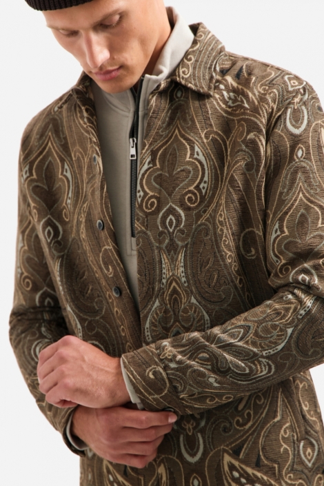 NO-EXCESS bruine heren overhemd | Close up