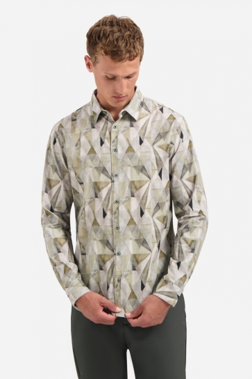 NO-EXCESS BEDRUKT STRETCH SHIRT 29430923 197 LIGHT MOSS