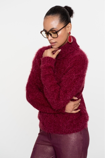 Geisha Trui KABELTRUI MET TURTLENECK 54515 10 BURGUNDY