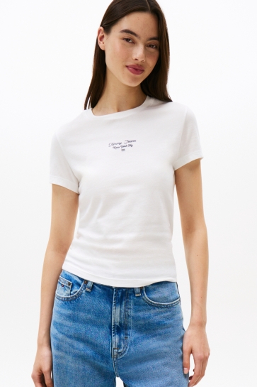Tommy Jeans T-shirt TJW SLIM ESS LOGO 1 TEE EXT DW0DW21542 YBL ECRU