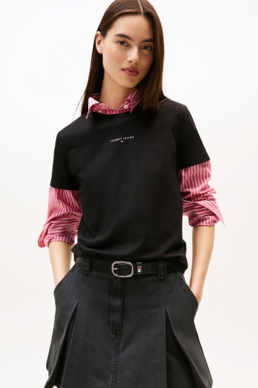 Tommy Jeans T-shirt TJW REG LINEAR SS TEE DW0DW21964 BDS BLACK