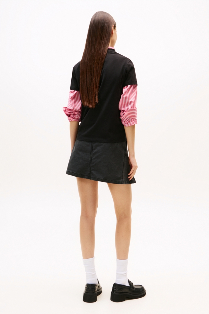 Tommy Jeans zwarte dames t-shirt | Model