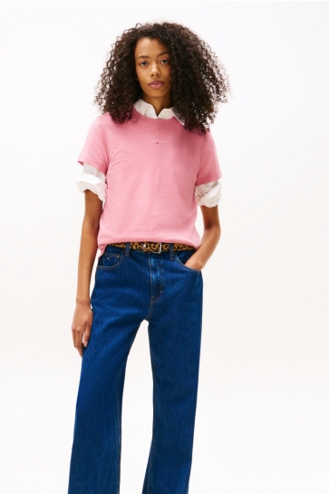 Tommy Jeans T-shirt TJW REG LINEAR SS TEE DW0DW21964 THC MYSTIC PINK