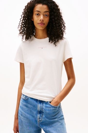 Tommy Jeans T-shirt TJW REG LINEAR SS TEE DW0DW21964 YBH ANCIENT WHITE