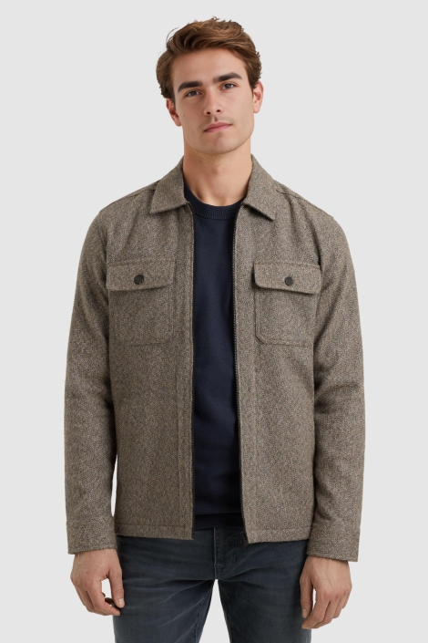 Vanguard zand heren overhemd | Model vooraanzicht