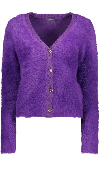 FLUFFY VEST MET HARTJES KNOPEN 54824 10 PURPLE