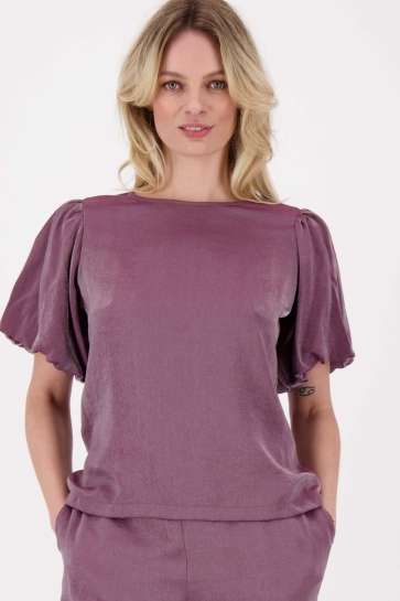 Zusss SATIJNEN TOP MET POFMOUW 0304 0004 6001 AUBERGINE