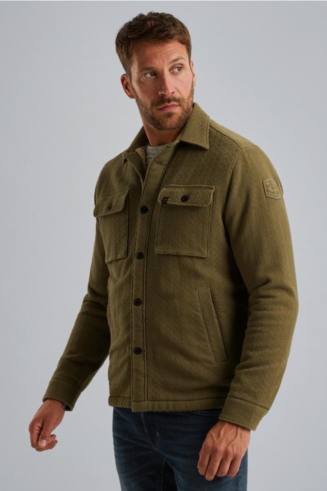 PME legend groene heren overhemd | Model zijaanzicht