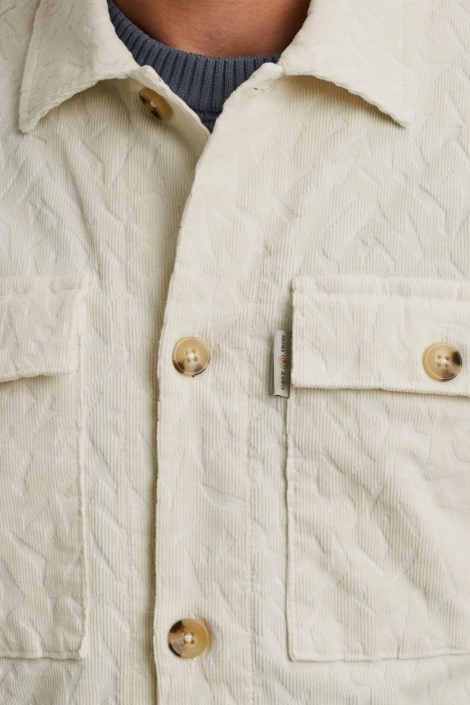 Cast Iron ecru heren overhemd | Close up