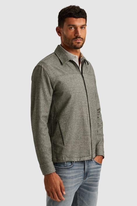 Cast Iron grijze heren overhemd | Model zijaanzicht