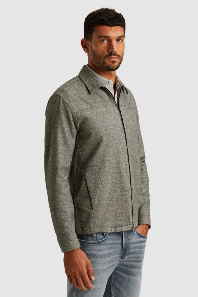 Cast Iron grijze heren overhemd | Model zijaanzicht