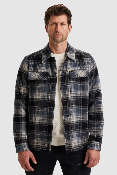 PME legend blauwe heren overhemd | Model vooraanzicht