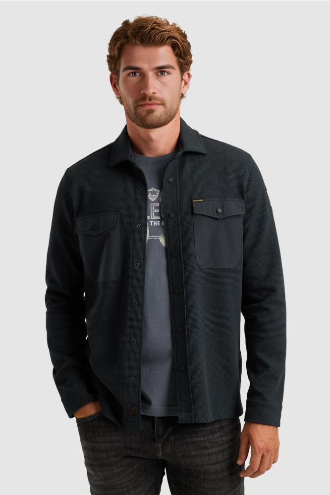 PME legend blauwe heren overhemd | Model vooraanzicht