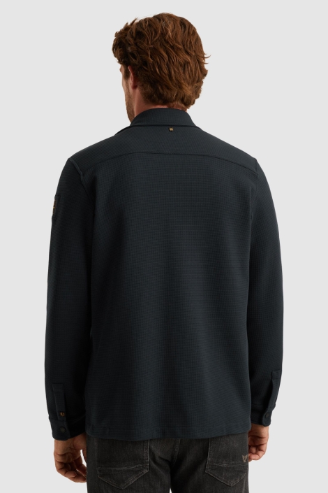 PME legend blauwe heren overhemd | Model achteraanzicht