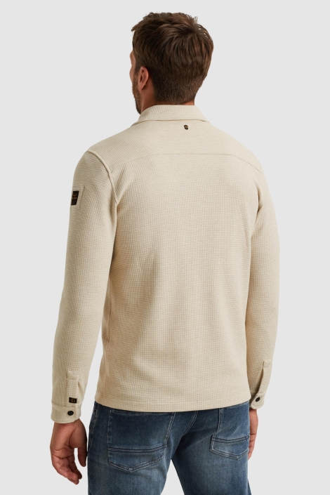 PME legend beige heren overhemd | Model achteraanzicht