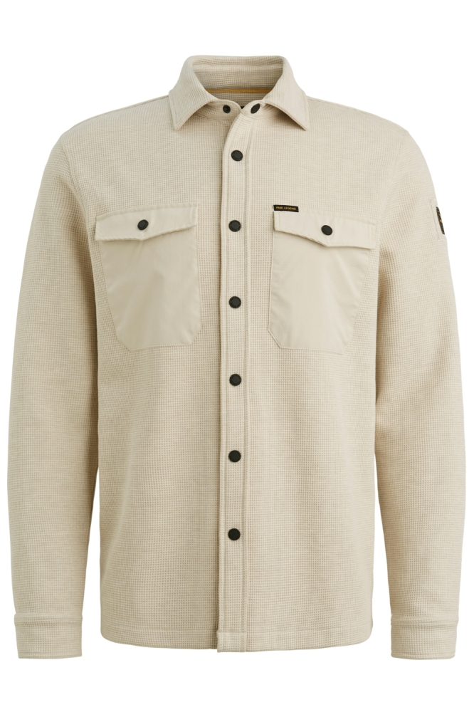 PME legend beige heren overhemd | Vooraanzicht