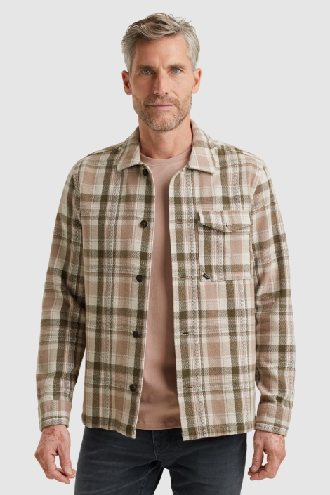 Vanguard beige heren overhemd | Model vooraanzicht