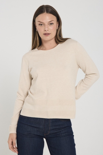 Freequent FQFLOW PULLOVER 206247 MOONBEAM MELENAGE