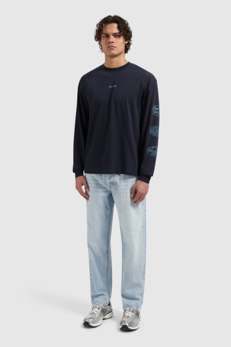 Pure Path blauwe heren t-shirt | Model