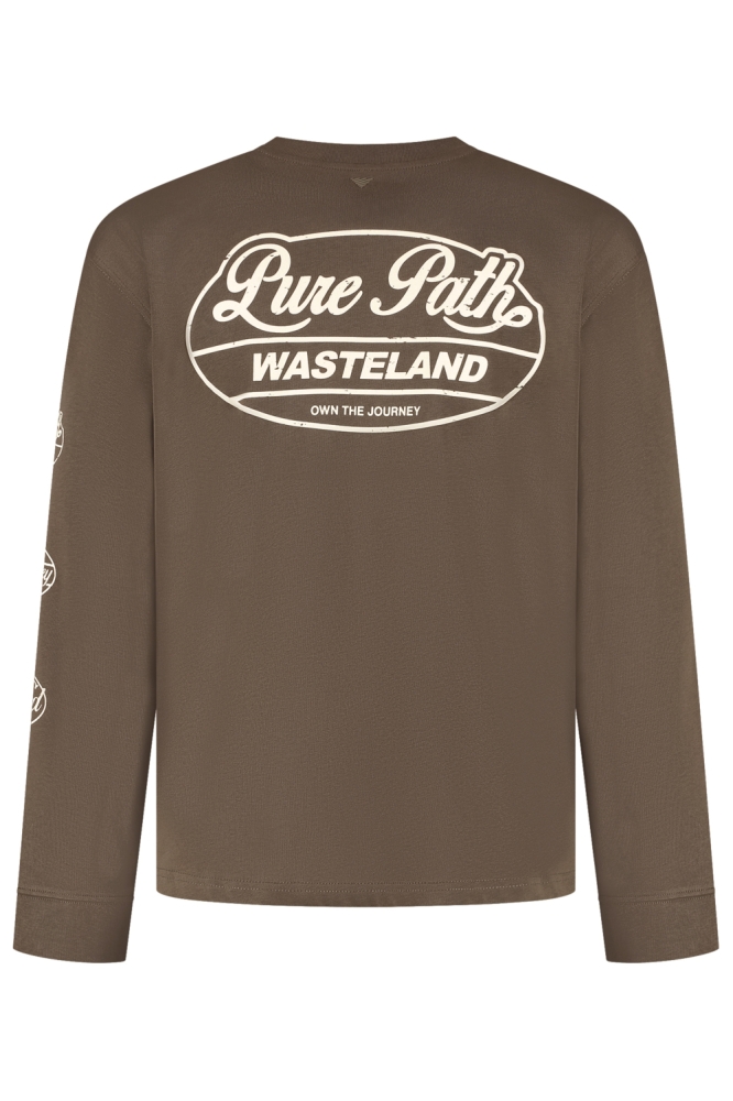 Pure Path bruine heren t-shirt | Achteraanzicht