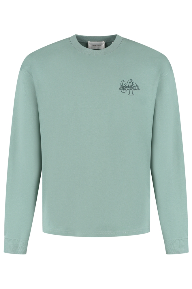 Pure Path groene heren t-shirt | Vooraanzicht