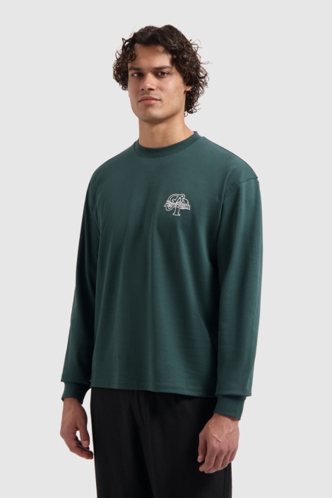 Pure Path groene heren t-shirt | Model vooraanzicht