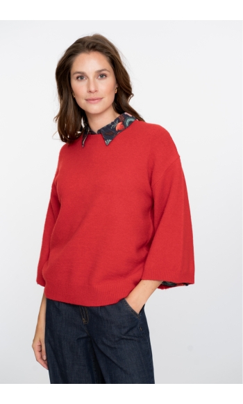 PULLOVER MET DRIEKWART WIJDE MOUWEN 54534 14 000450 RED