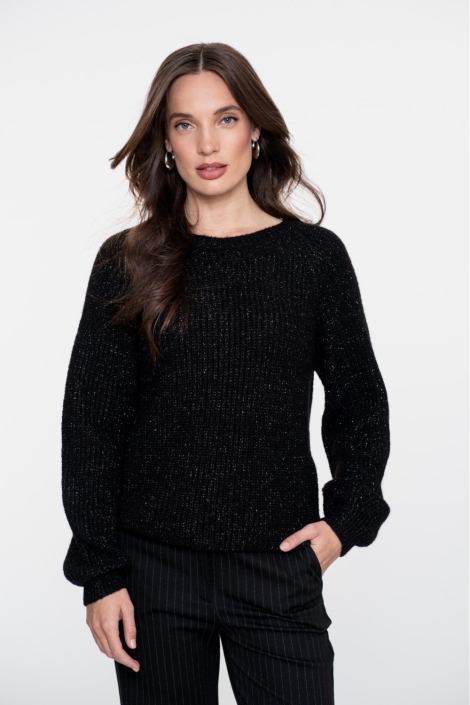 Geisha zwarte dames trui | Model vooraanzicht