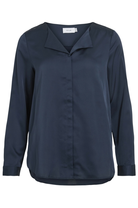 Vila blauwe dames blouse | Vooraanzicht